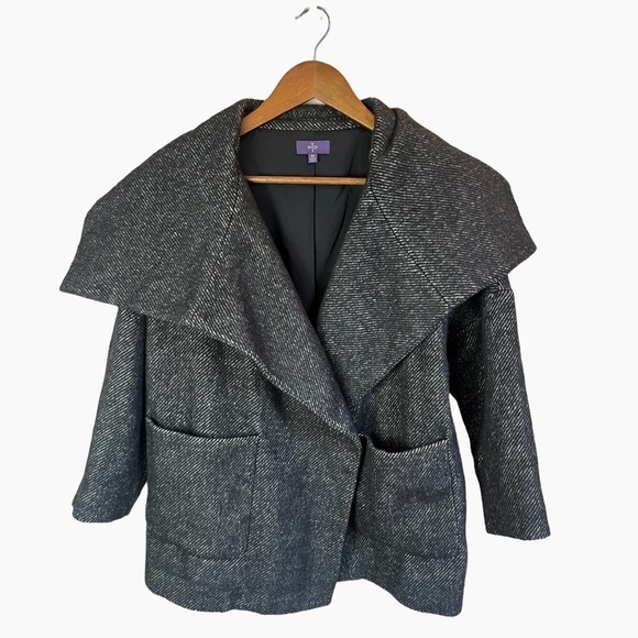 NYDJ Grey Women’s Wool Blend Drape Oversized Jacket Size Medium - Picture 1 of 4